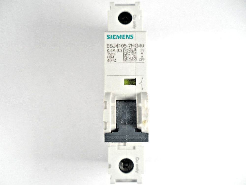 Siemens 5SJ4105-7HG40, IEC Miniature Circuit Breaker, 5SJ4 Series, 0.5A, 1 Pole