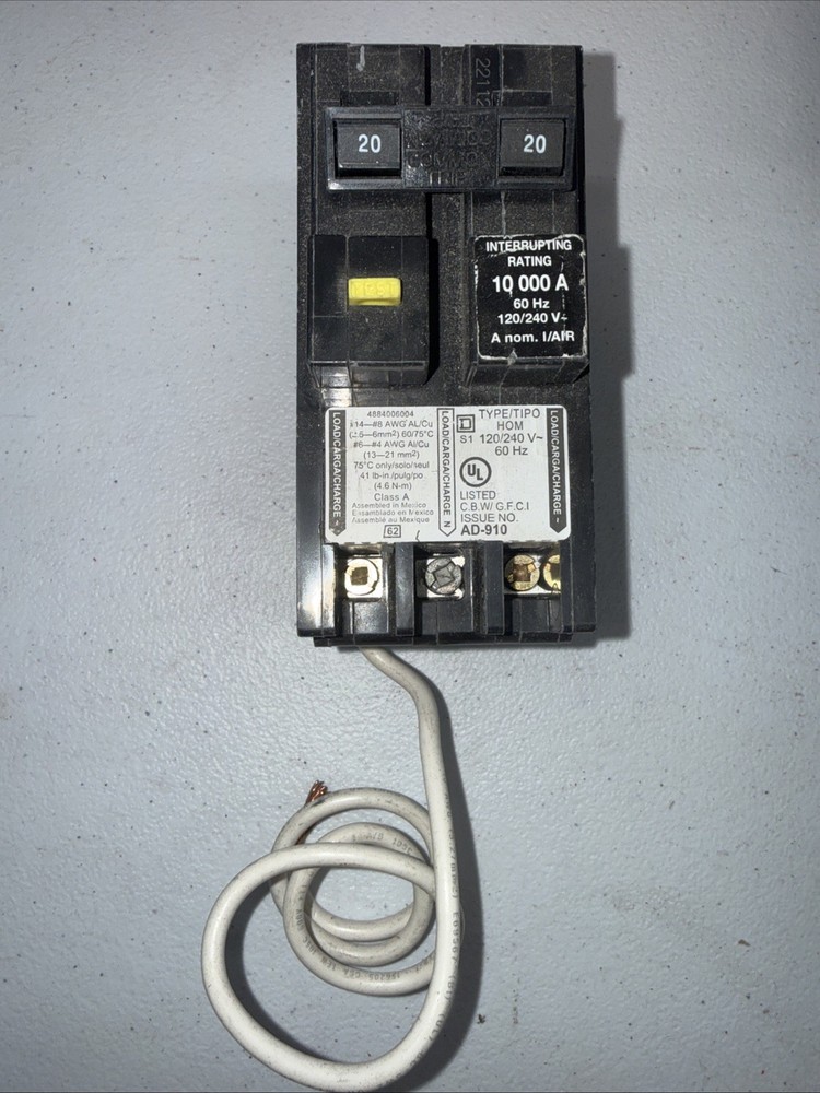 Square D HOM220GFI Homeline 20A 2-Pole 120/240V Circuit Breaker