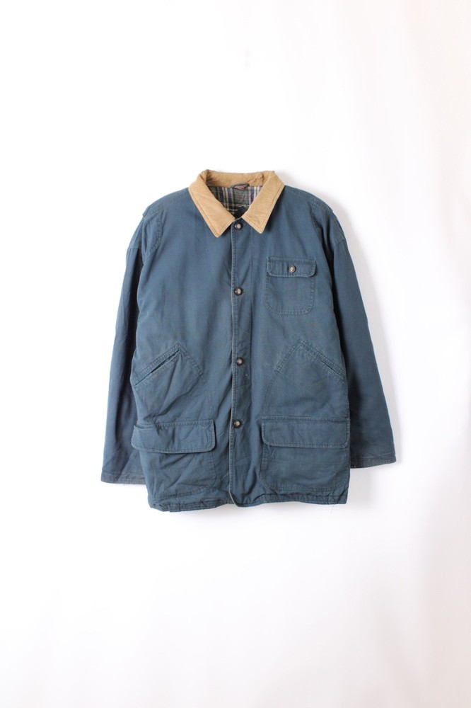 Vintage Hunting Jacket Canvas Heavy Cotton Forest Green Large