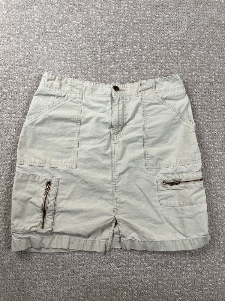Eddie Bauer Skirt Womens Size 8 Beige Ripstop Cargo Utility Hiking Outdoors Gorp
