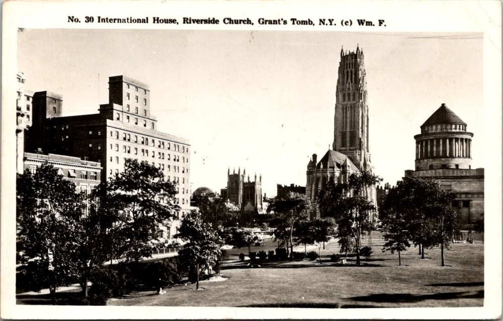 1947 NYC Riverside Church Grant's Tomb International House Photo Postcard