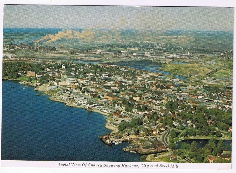 Nova Scotia Postcard Sydney Cape Breton Aerial View