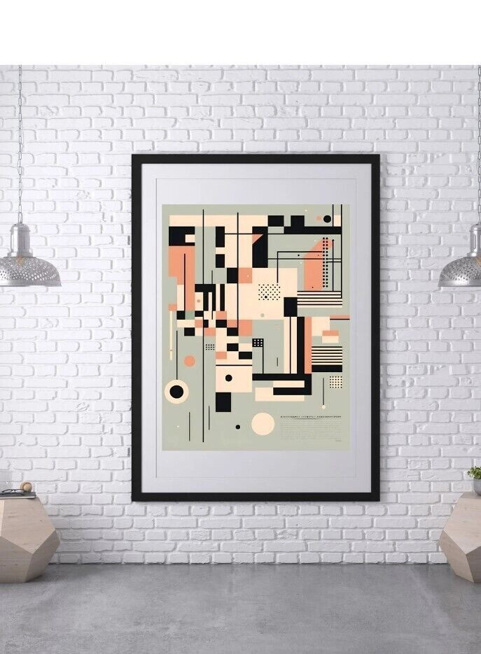 Bauhaus Print, Pink Wall Art, Bauhaus Poster, Modern Art,