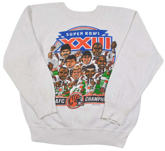 Cincinnati Bengals Super Bowl XXIII 1988 Remake White Classic Sweatshirt QT396