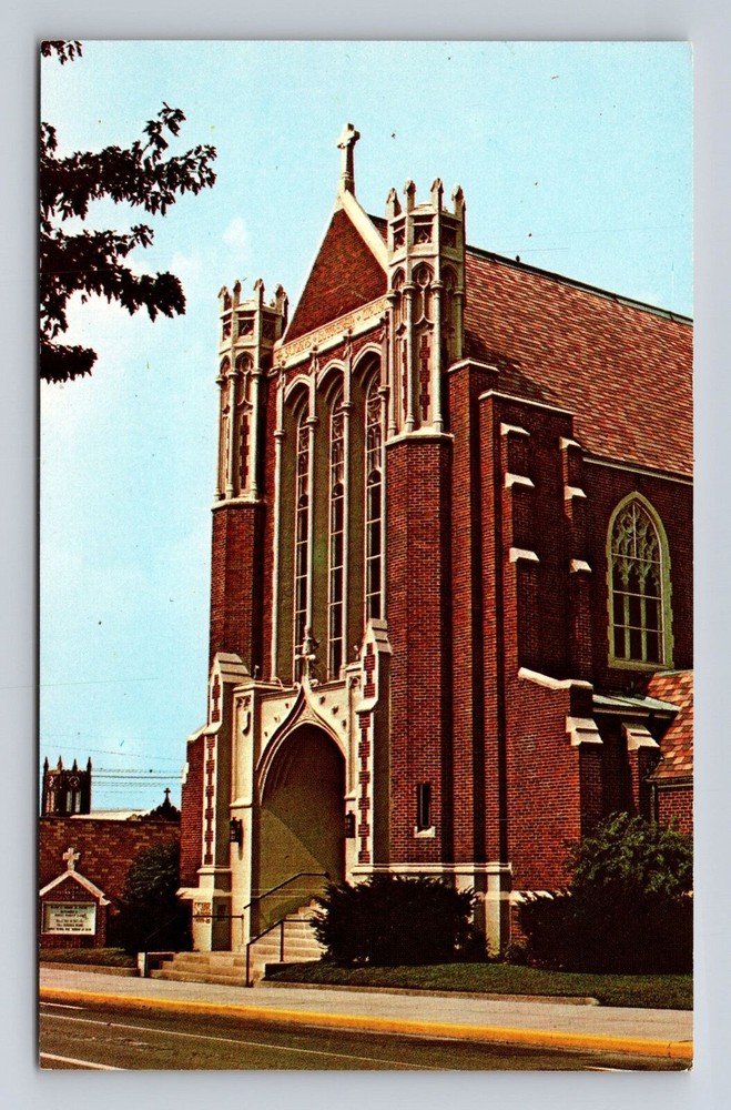 Zanesville OH-Ohio, Gothic Exterior St. John's Lutheran Church, Vintage Postcard