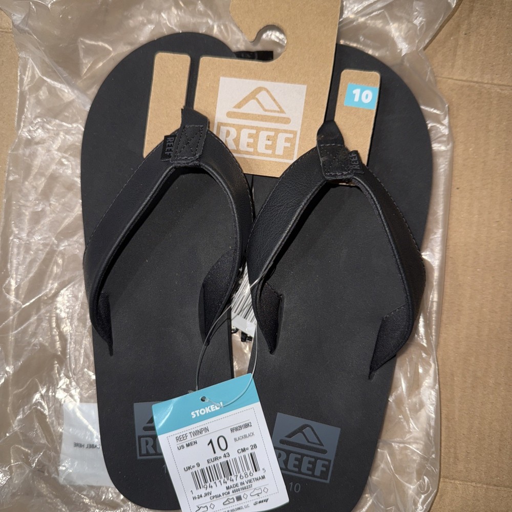 Good_Reef mens Twinpin Flip Flop, Black/Black, 10 US_Black/Black_SZ_10_45245