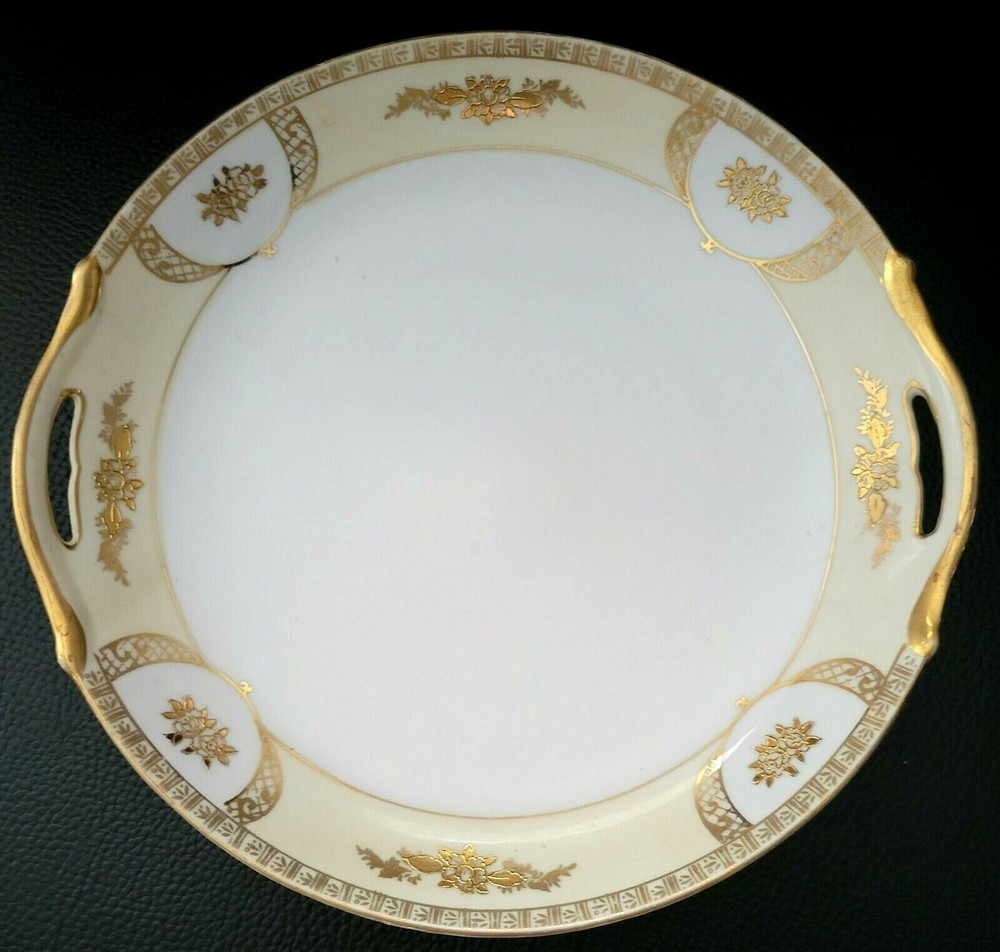 NORITAKE GOLD ENCRUSTED CAKE PLATE 9 3/4