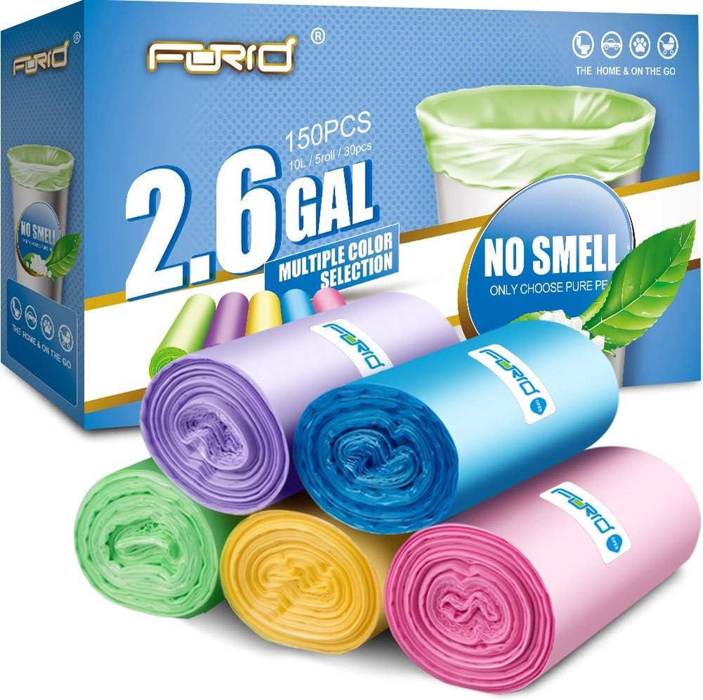 Forid Small Trash Bags for Bathroom - 2.6 Gallon - 150 Pack