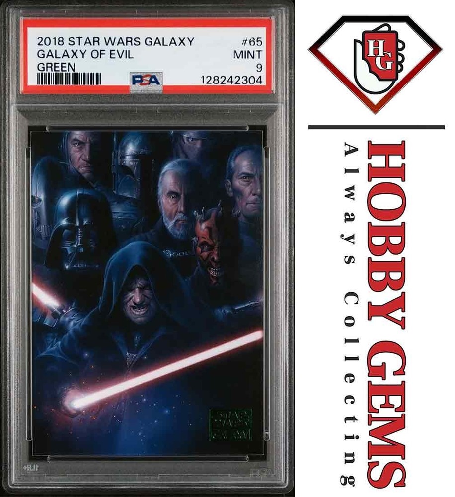 DARTH VADER MAUL EMPEROR PSA 9 2018 Topps Star Wars Galaxy of Evil Green #65