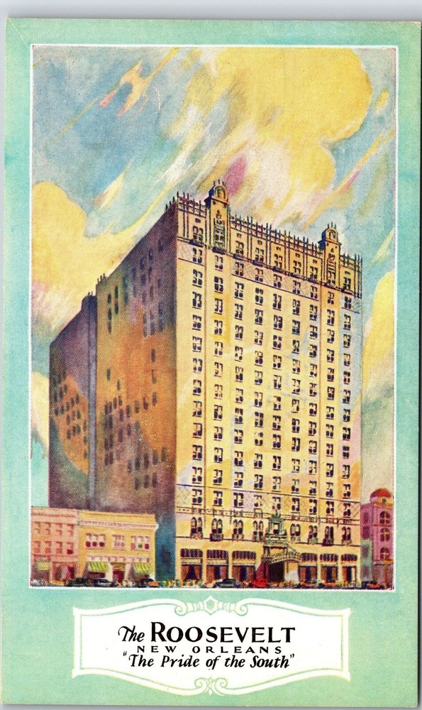 New Orleans LA-Louisiana, The Roosevelt, Exterior, Vintage Postcard