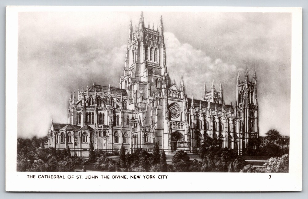 New York City~The Cathedral Of St John The Divine~A Mainzer~RPPC~Real Photo PC