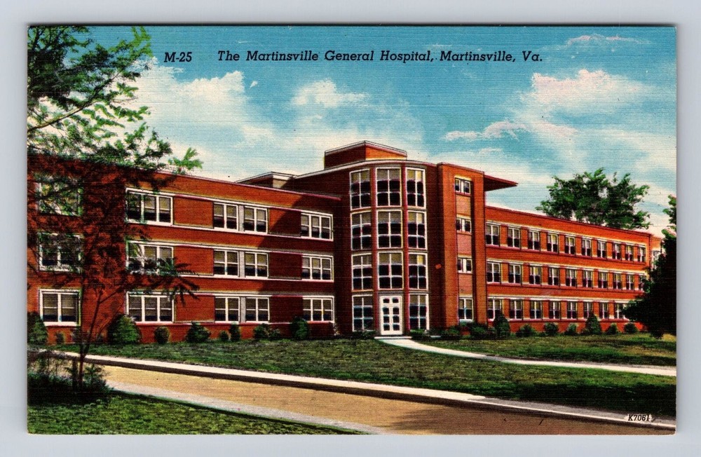 Martinsville VA-Virginia, The Martinsville General Hospital, Vintage Postcard