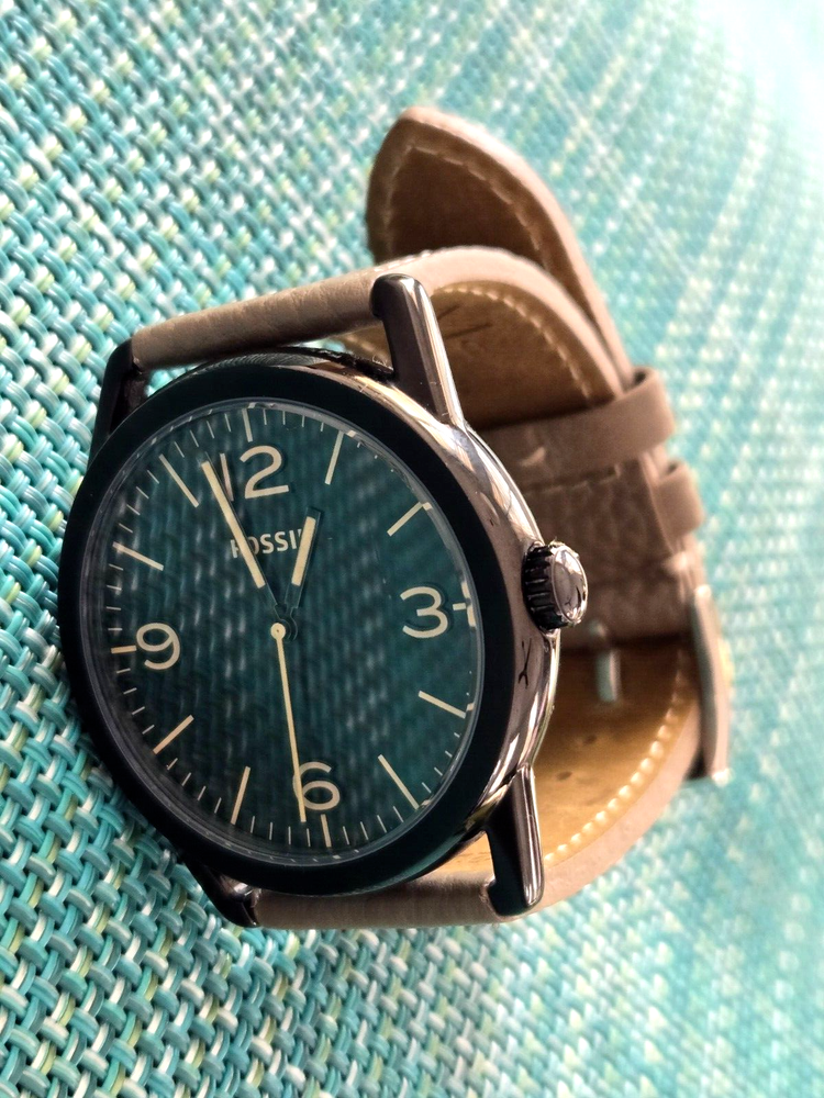 Fossil Ledger BQ2305 42mm Stainless Steel Watch with New Battery and Strap