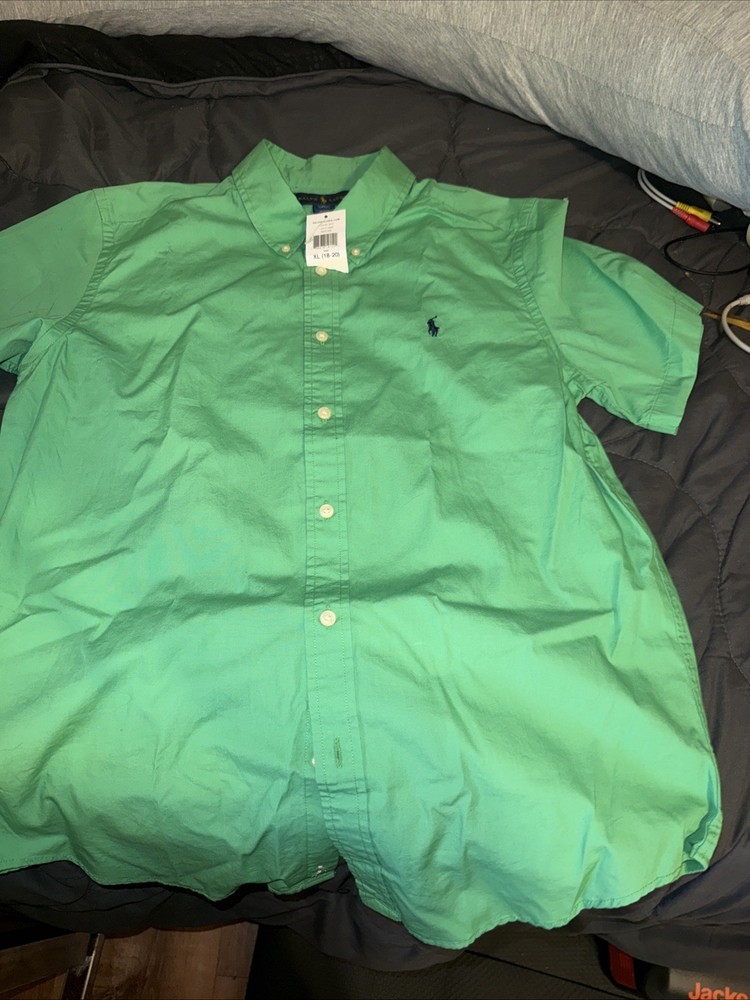 ralph lauren shirt kids 18-20 xl green