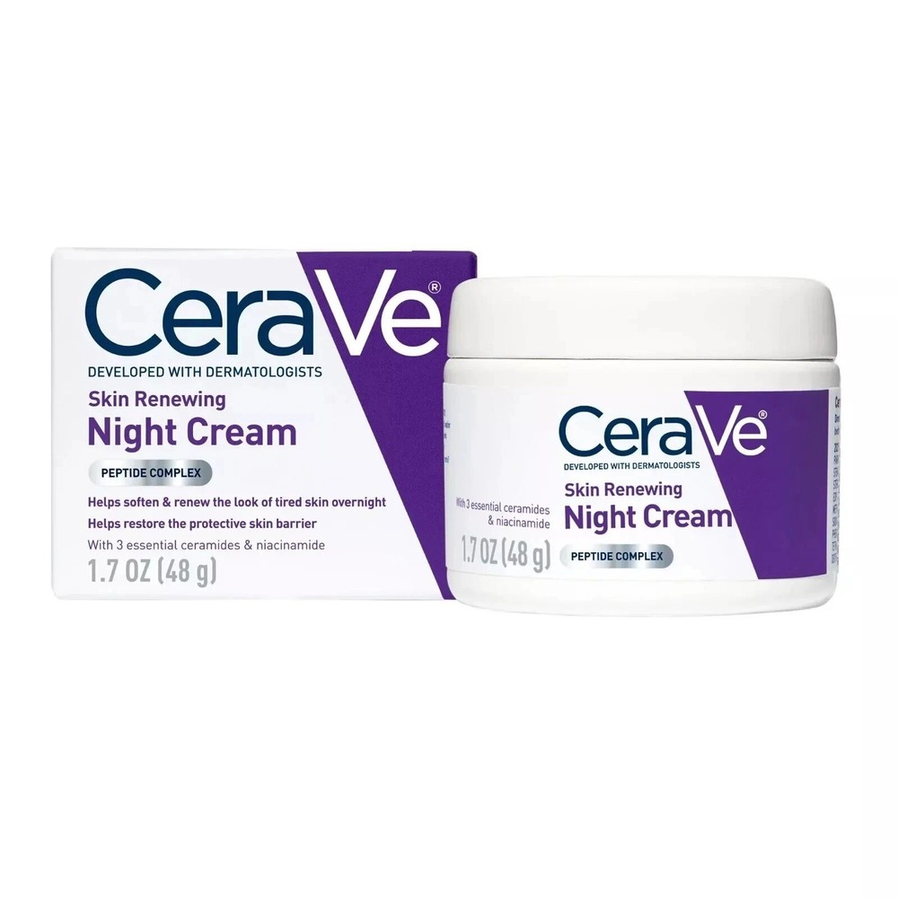 CeraVe Renewing Night Cream with Peptides and Hyaluronic Acid 1.7 oz-image