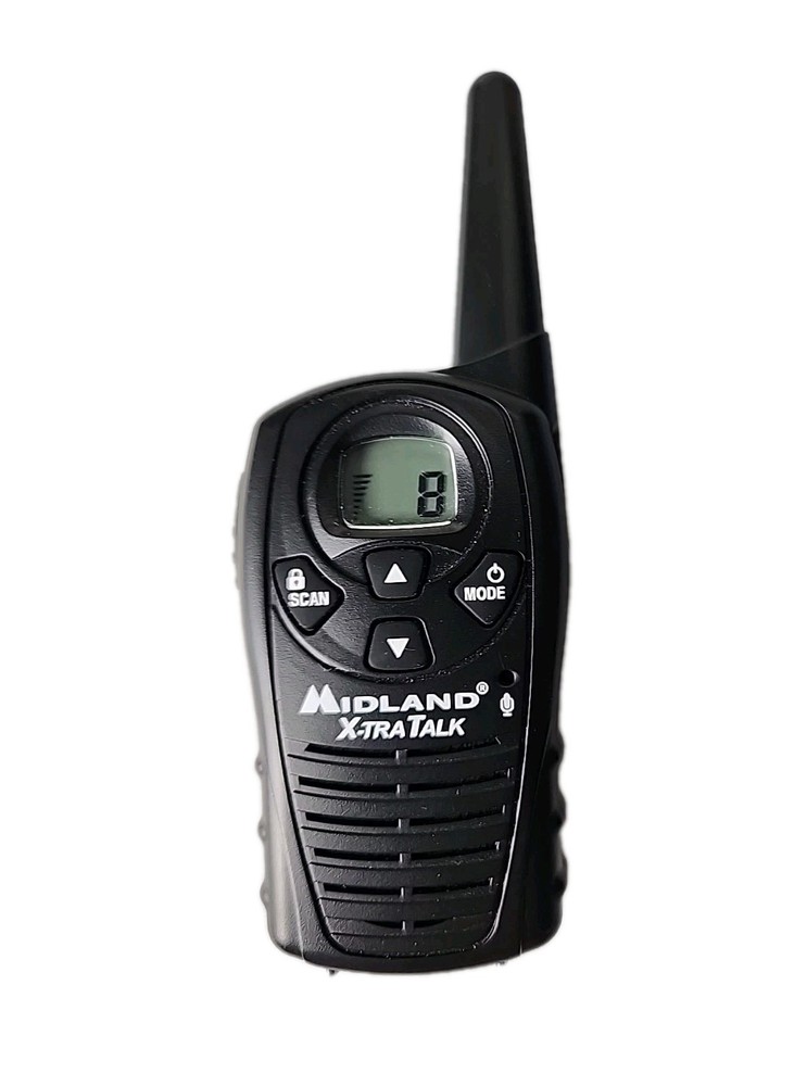 Midland LXT118PA X-tra Talk Walkie Talkie Two Way Radio Black Battery Works!