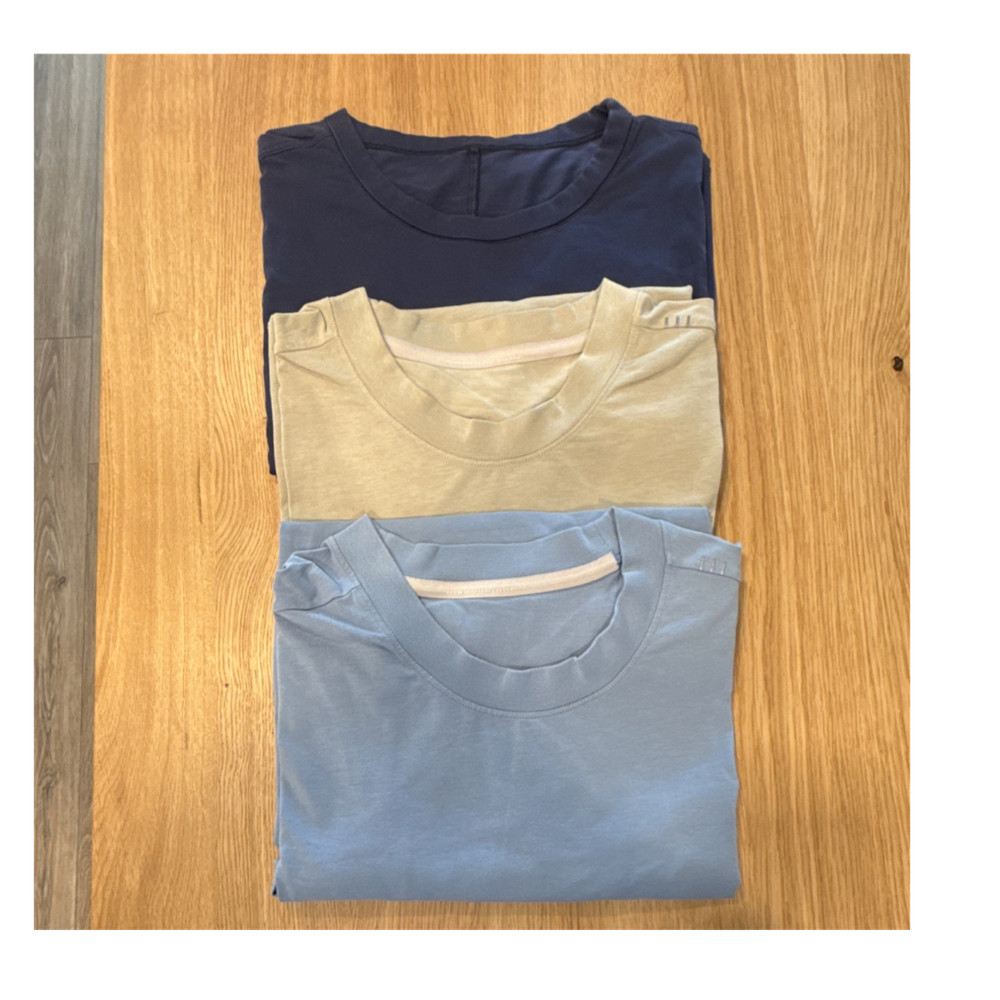 Lululemon Men’s Medium Regular Solid Crew Neck T-Shirt Lot of 3, Polyester Blend