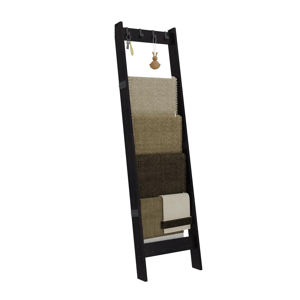 6 Tier Blanket Ladder Shelf for Living Room and Bedroom, Ladder Holder with 4...