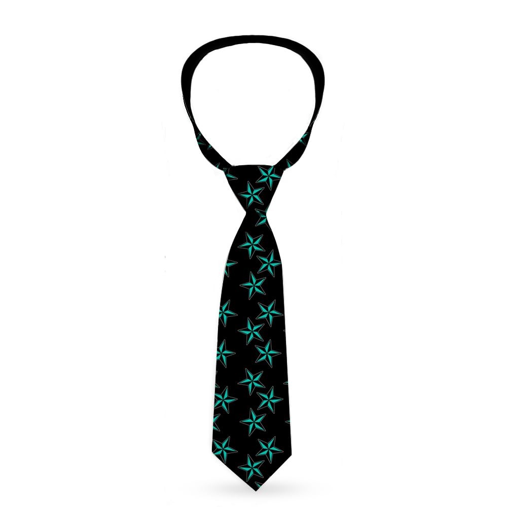 Necktie Standard - Nautical Stars Scattered Black/Turquoise ACC NEWAnother great item from Rarewaves USA | Free delivery!