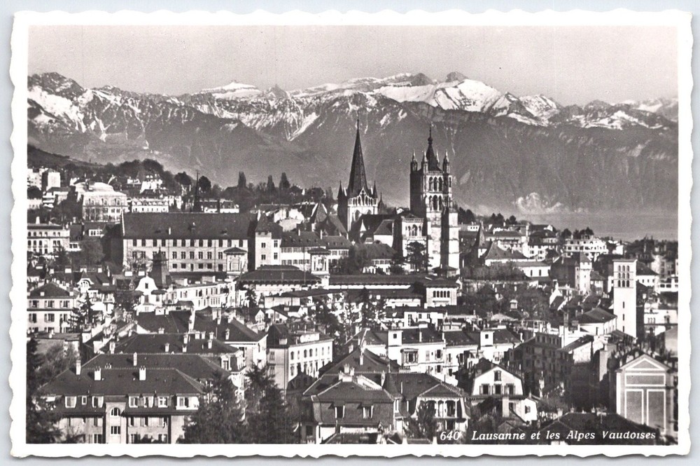 Lausanne Vaudois Alps Switzerland 1939 Real Photo Postcard O. Sartori