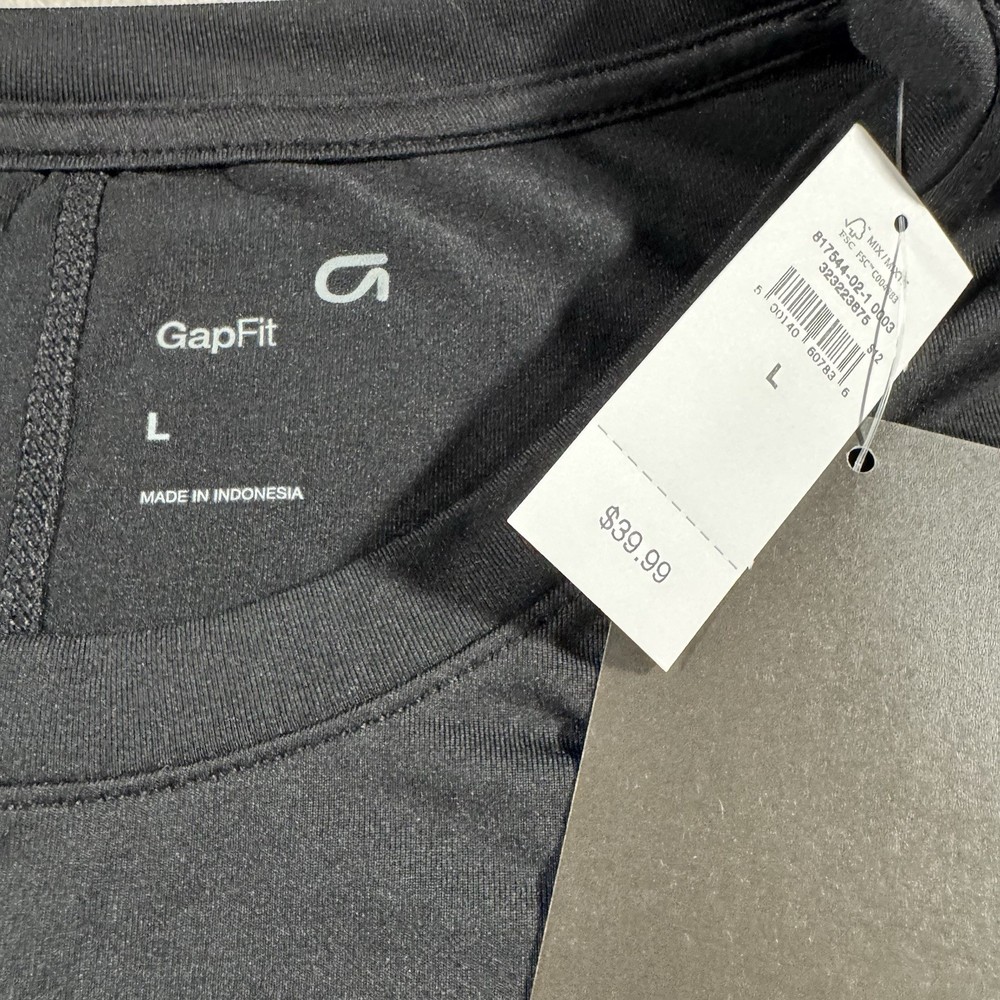Gap Mens Activewear Performance T-Shirt Gap fit  Size L Black Top