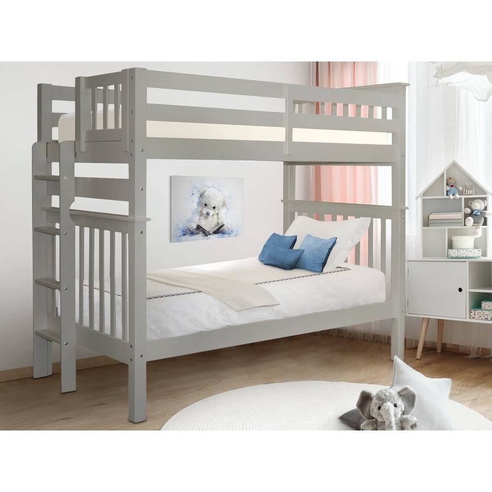 Taylor & Olive Trillium Twin over Twin Bunk Bed with Ladder and Guardrails