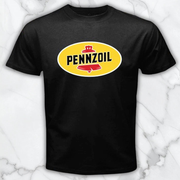 Pennzoil Oil Racing Team Car Men's Black Graphic T Shirt Freeships