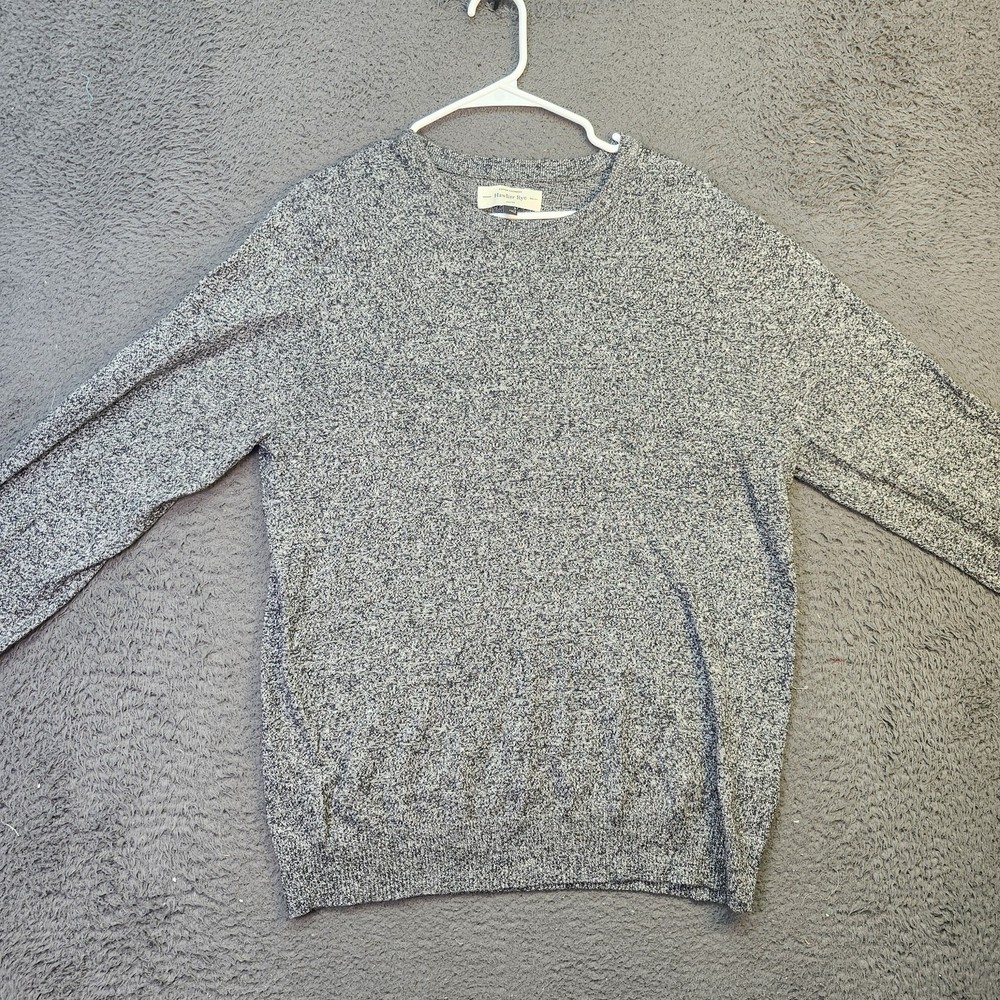 Hawker Rye Sweater Mens Large Gray Cotton Cashmere Crewneck Marled Knit Pullover