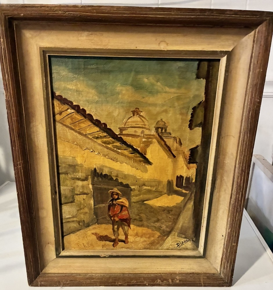 Original Oil painting El Mexicano By Diego signed Framed