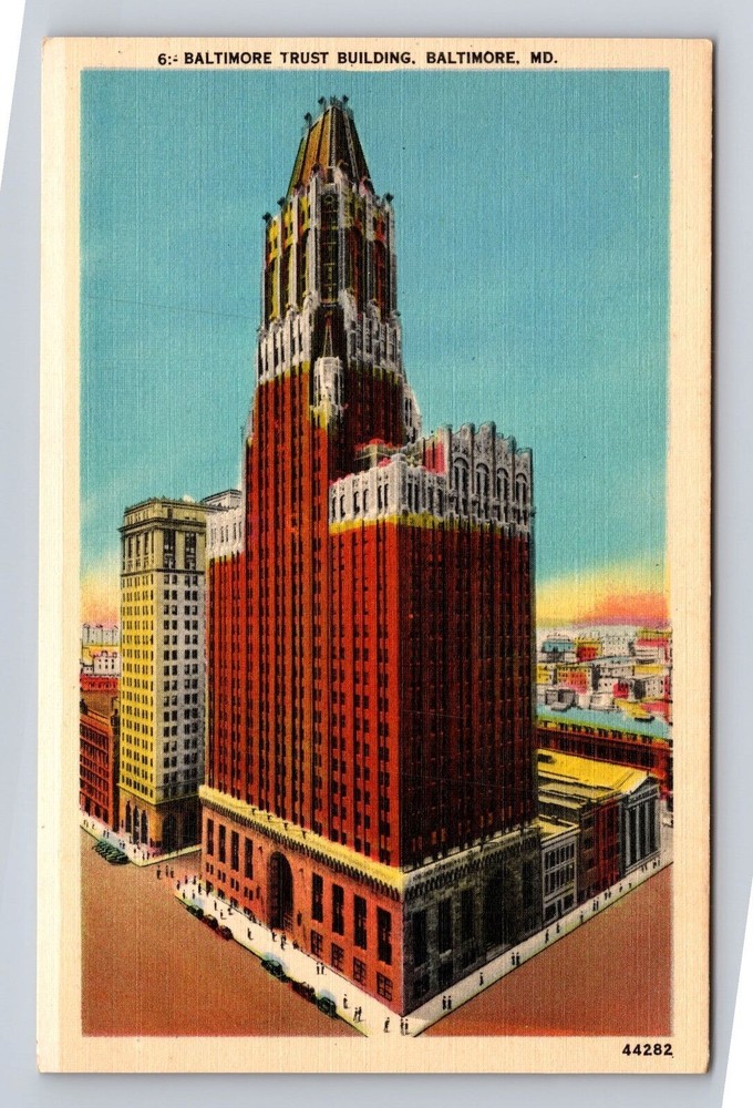 Baltimore MD-Maryland, Baltimore Trust Building, Antique, Vintage Postcard
