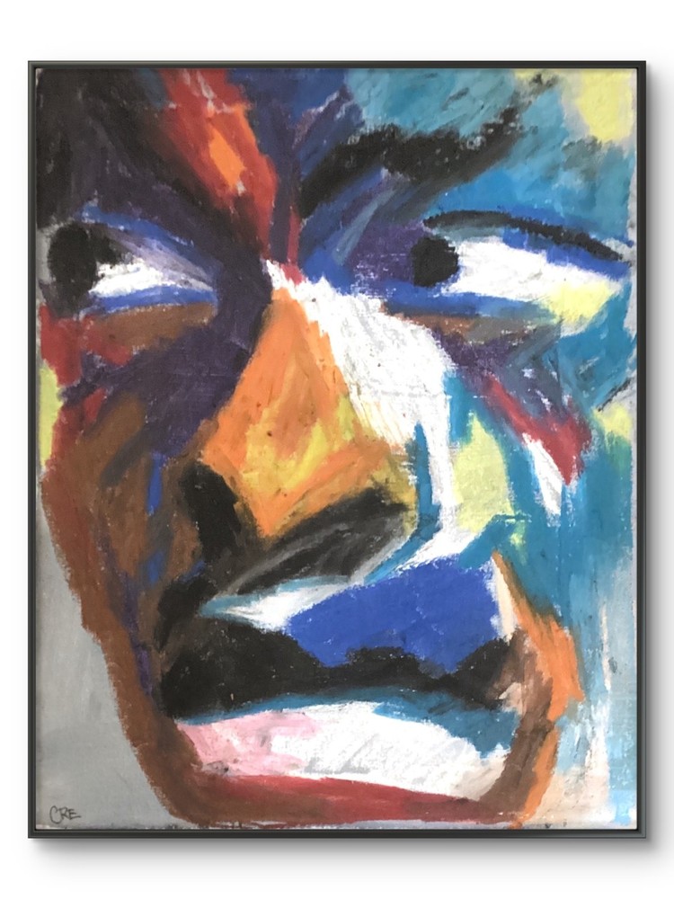 Modern Pop Bold Black Men Abstract Bright Original Wall Art 11 by 14 Canvas