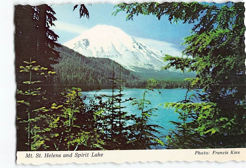 Postcard Mt. St. Helens and Spirit Lake Washington USA