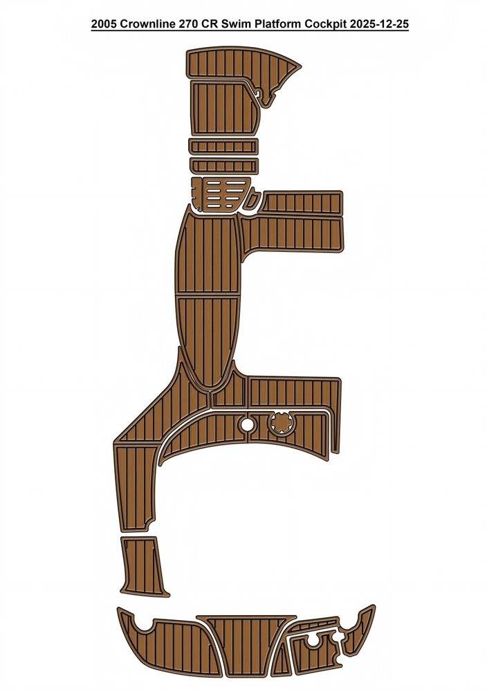 2005-2007 Crownline 270 CR Swim Platform Cockpit Boat Pad EVA Foam Teak Floor