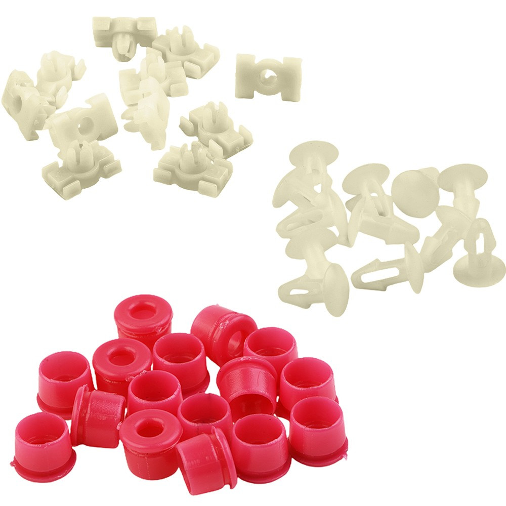 52-Piece Trim Clips Set for Mercedes-Benz W123 Door Gasket Strip & Grommets
