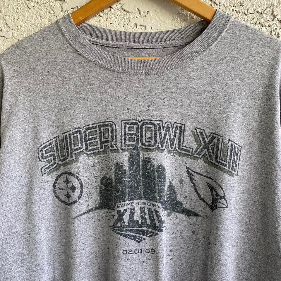 Vintage NFL Reebok Super Bowl XLII Steelers Vs Cardinals T-Shirt Size XL