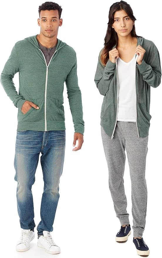 Alternative Women's Eco Zip Lightweight Hoodie Sizes: Small, Medium