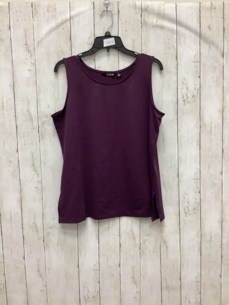 IMAN Women's Purple Scoop Neck Sleeveless Knit Tank Top, Size Large