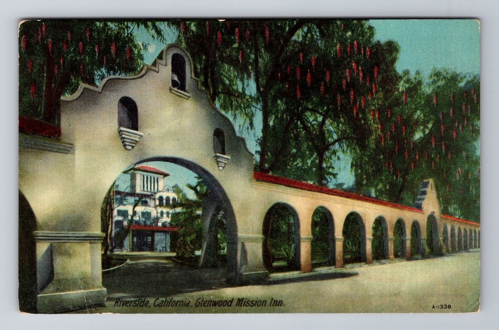 Riverside CA-California, Glenwood Mission Inn, Antique Souvenir Vintage Postcard