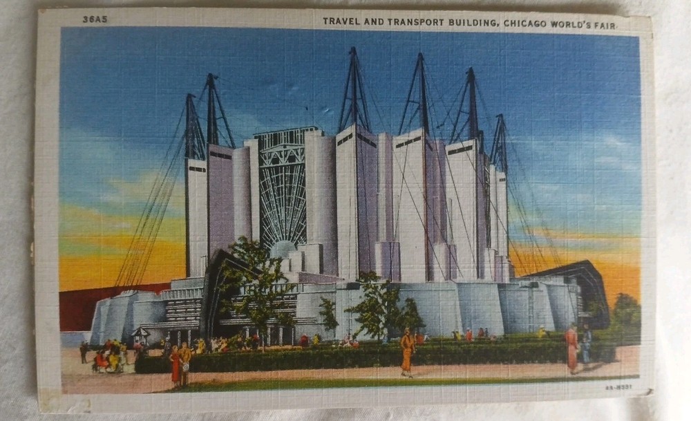 Travel, Transportation Building Chicago Worlds Fair Illinois 1933 Linen Postcard