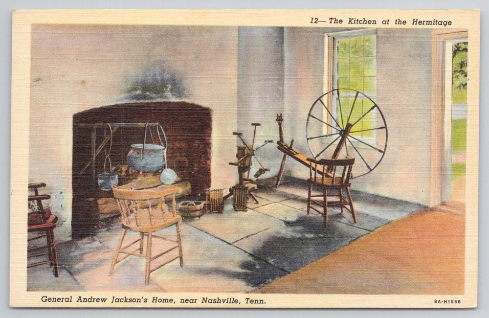Andrew Jackson's Hermitage Kitchen Nashville TN Vintage Postcard