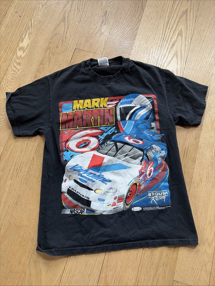 Vintage Mark Martin Lightning NASCAR Valvoline Faded Size M T-Shirt