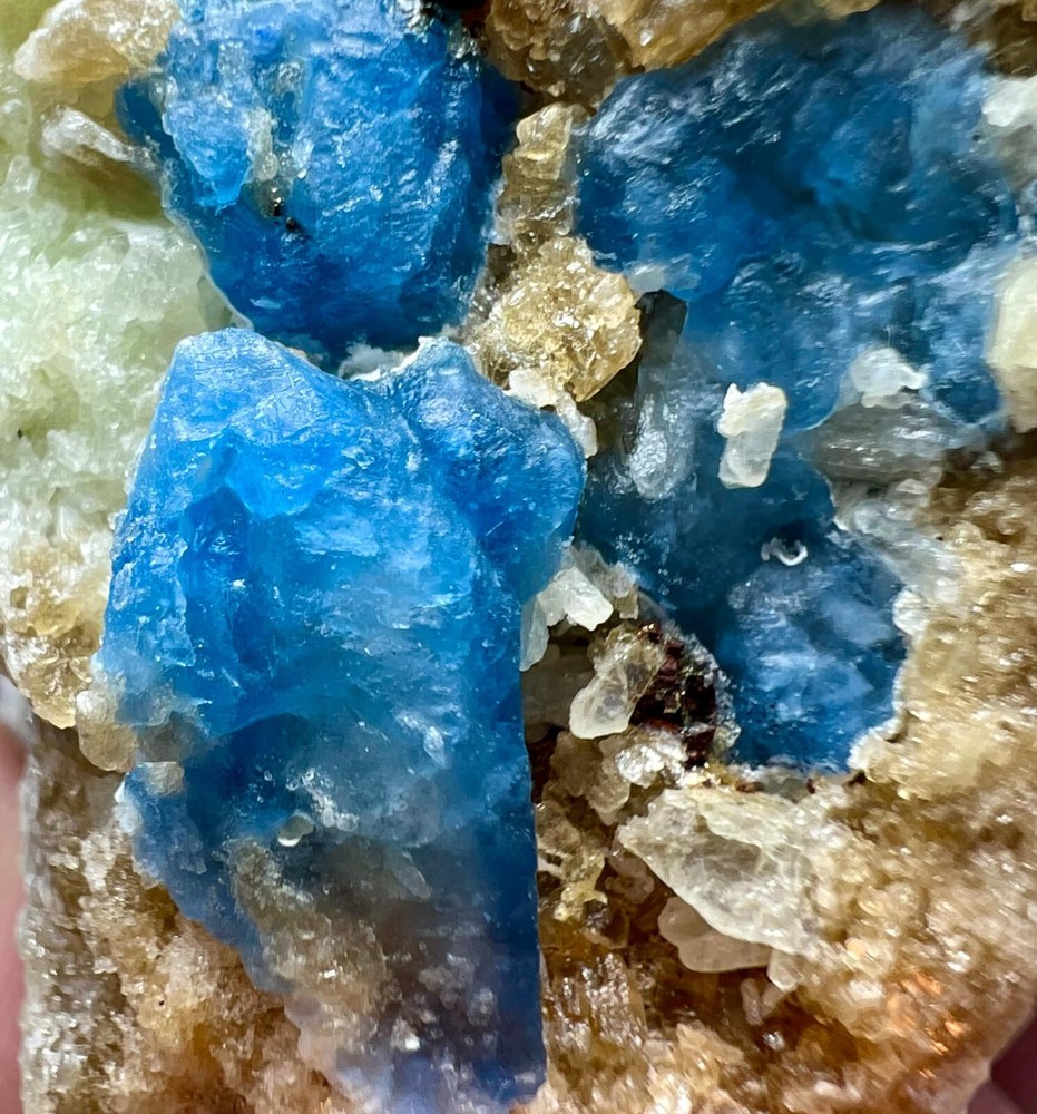 286 Gram Fluorescent Royal Blue Afghanite Crystal On Matrix From Badakhshan @Afg