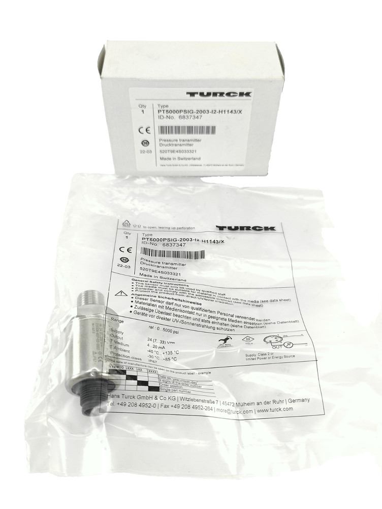 Turck Pt5000Psig-2003-I2-H1143/X / Pt5000Psig2003I2H1143X (Brand New) 6837347