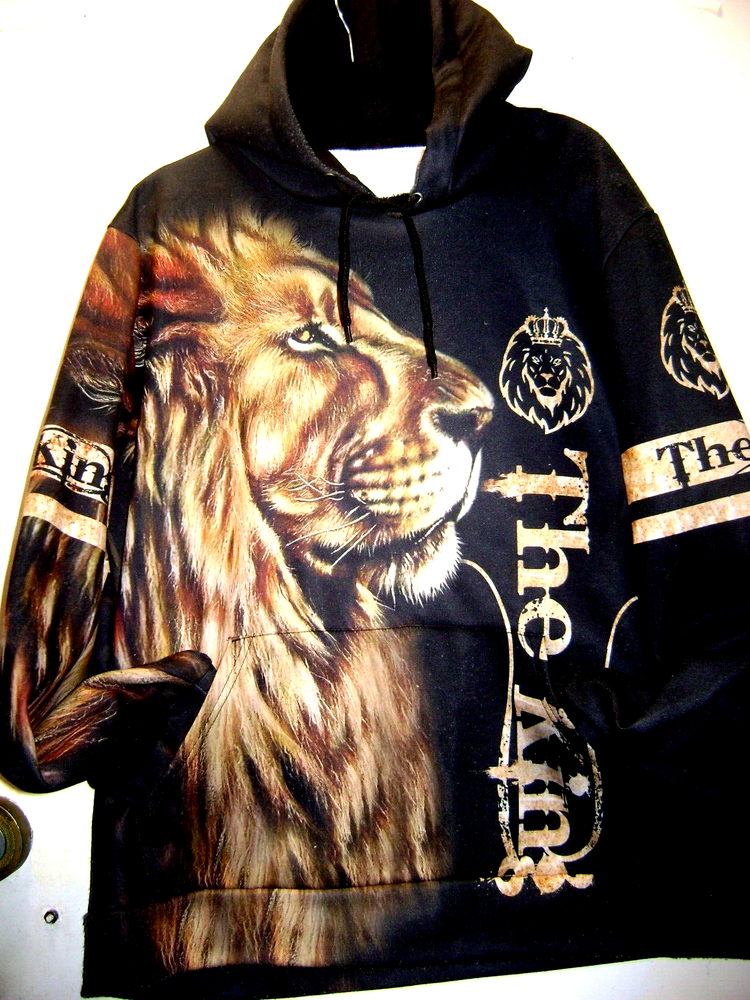 The King Mens Hoodie Warm Jacket Size L with Measurement Guide