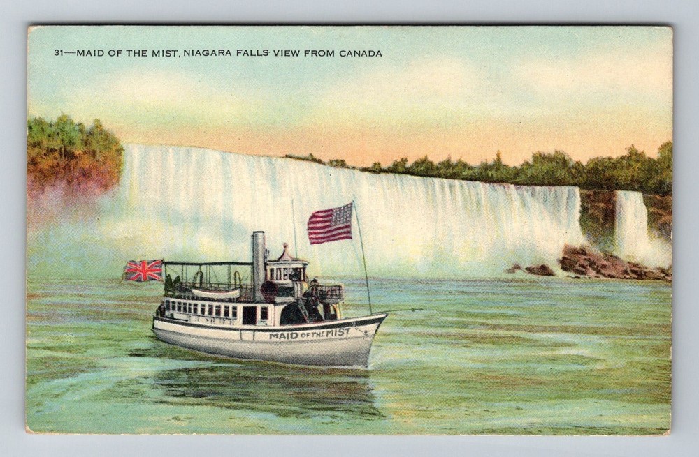 Canada- Niagara Falls Maid Of The Mist Tour Boat Old Card View Vintage Postcard