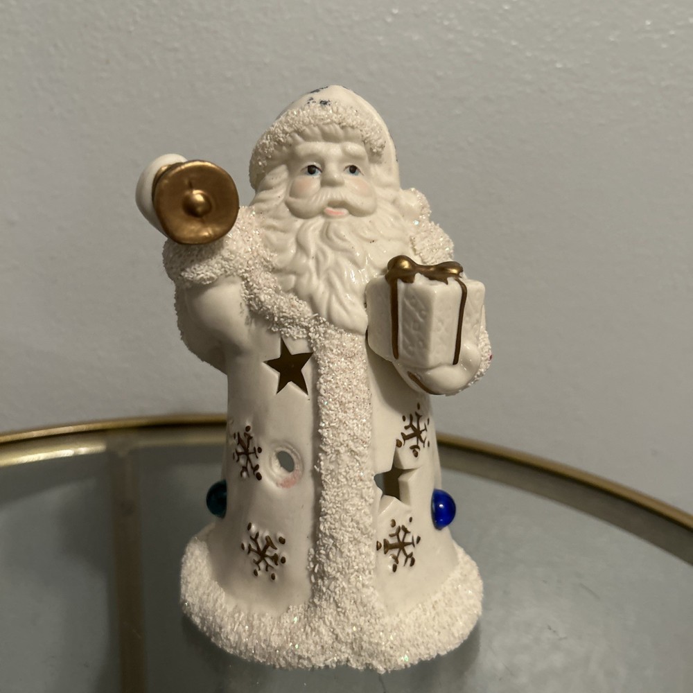 International Bazaar Santa Claus Votive Holder Tea Light Candle Vintage