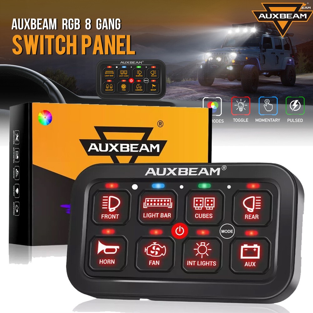 Auxbeam BA80 RGB 8 Gang Switch Panel Relay System Circuit Control For Toyota