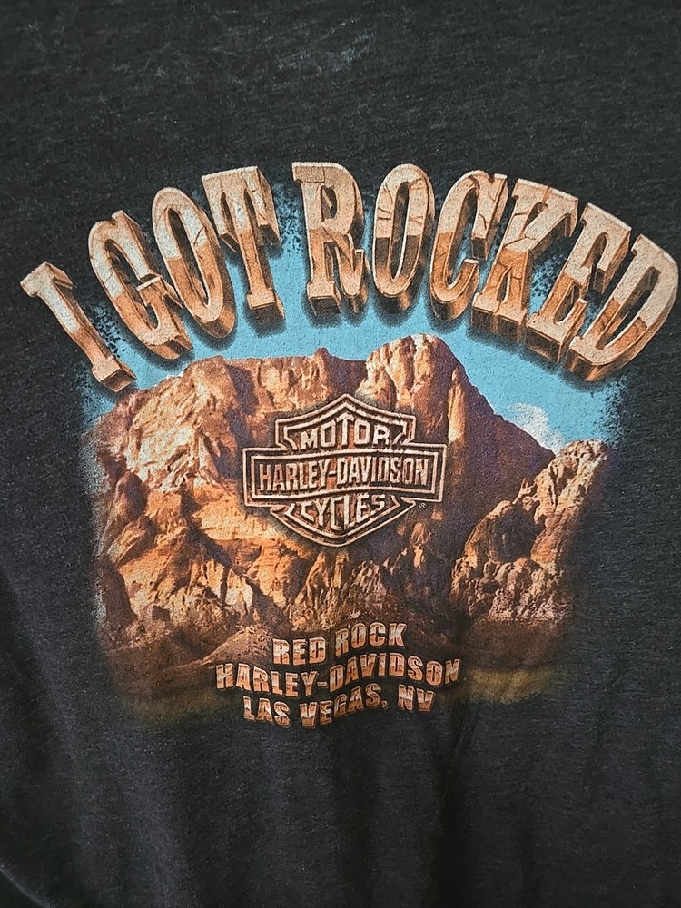 Harley-Davidson Men’s Medium Red Rock Las Vegas Biker T-Shirt Motorcycle Graphic