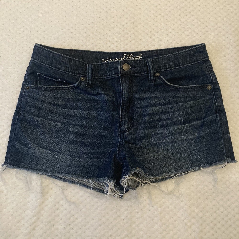 Universal Thread Women's Size 10 High Rise Shortie Denim Dark Wash Jean Shorts