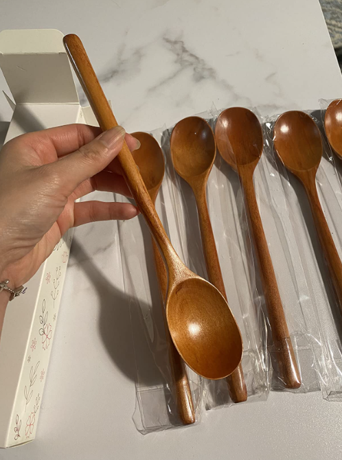 Set 6 Pieces 9 Inch Wooden Soup Spoons